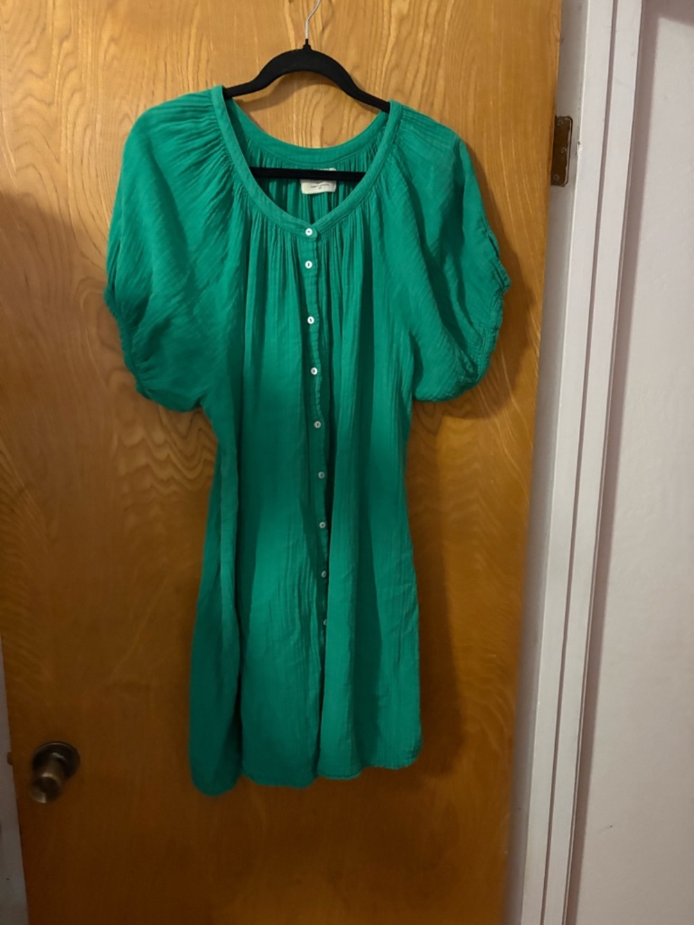 9Seed Green Button-Front Swim Coverup O/S